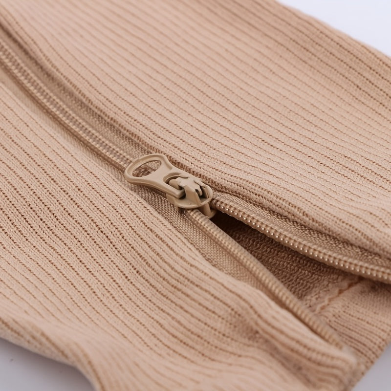 Toeless Compression Socks With Side Zipper For All Day Wear, Sports Socks