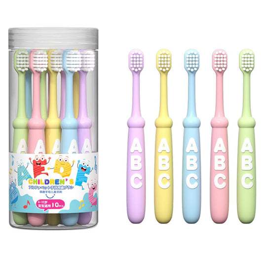 HANNEA® 10pcs Kids Toothbrush Soft Bristle Toothbrush for Kids Colorful Letter Kids Toothbrush Rubberized Handle Toothbrush for Kids 2-6 Years Old Boys and Girls