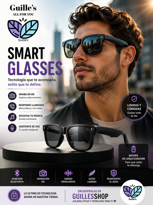 Gafas Inteligentes de Traducción 2026, Nueva Tecnología, Claridad HD, Ligeras (40g), Cómodas, Reconocimiento IA, Grabación Sensible, Música