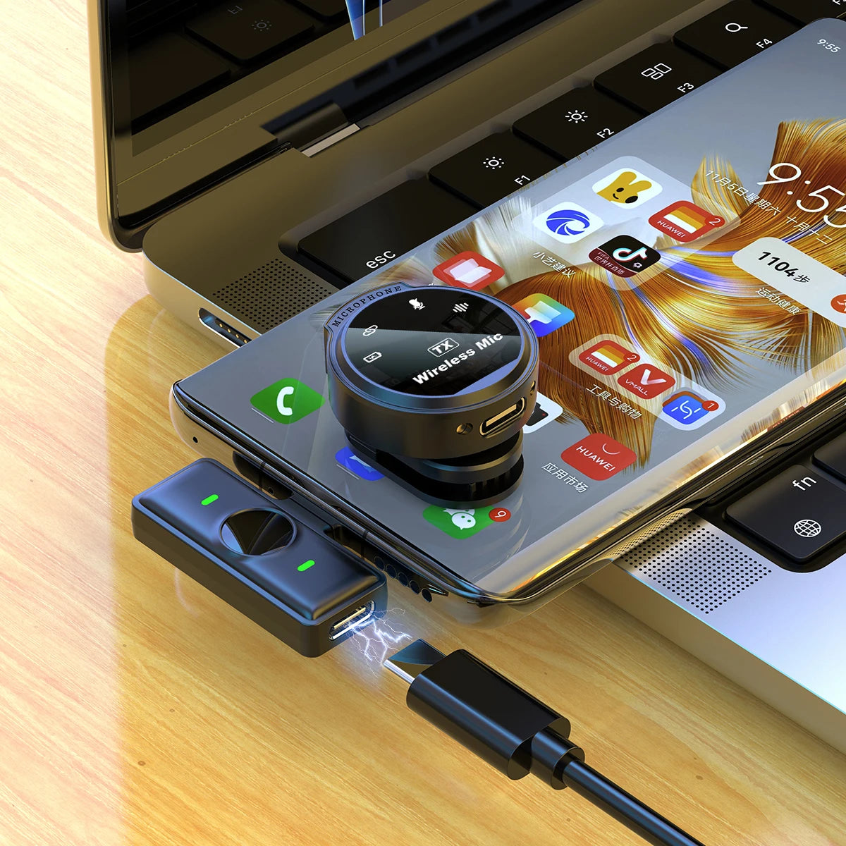 Wireless Lavalier Lapel Microphone USB-C /for iOS Interface Lapel Mic Noise Cancelling for Android Type-c Smartphone iPhone iPad