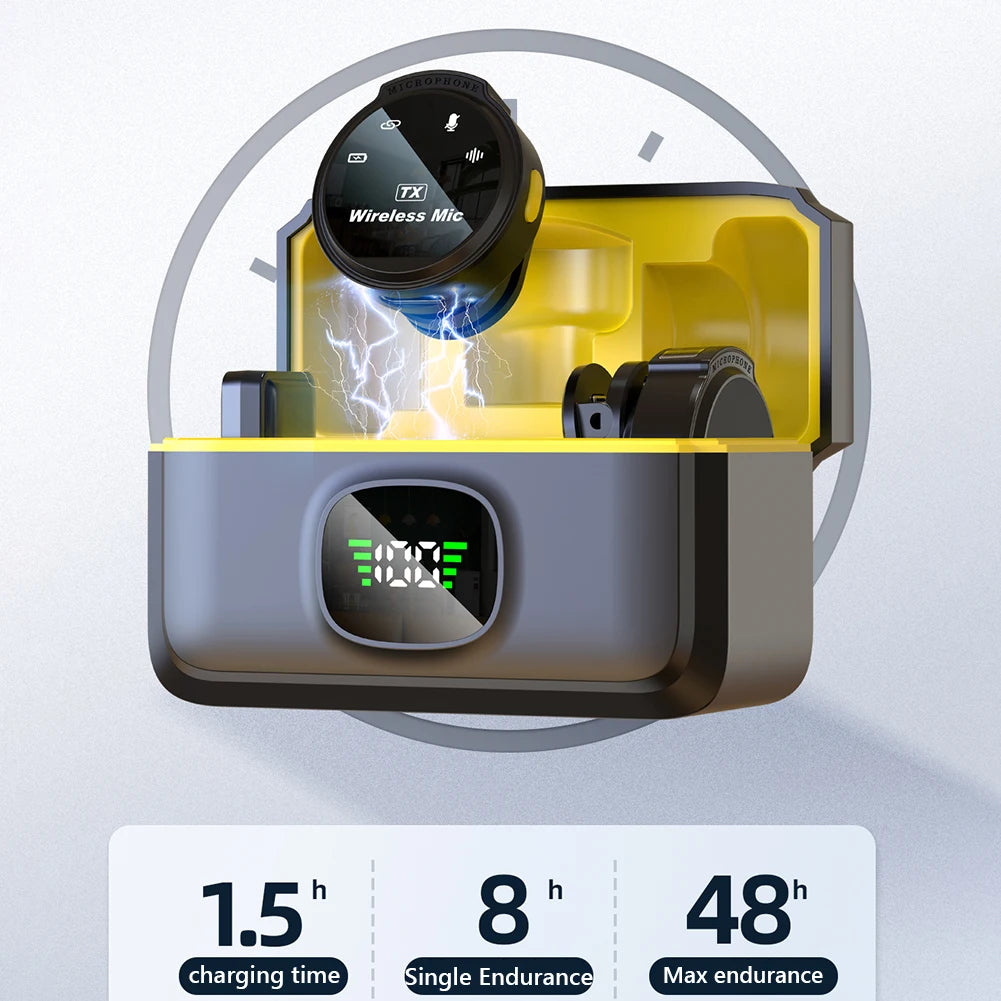 Wireless Lavalier Lapel Microphone USB-C /for iOS Interface Lapel Mic Noise Cancelling for Android Type-c Smartphone iPhone iPad