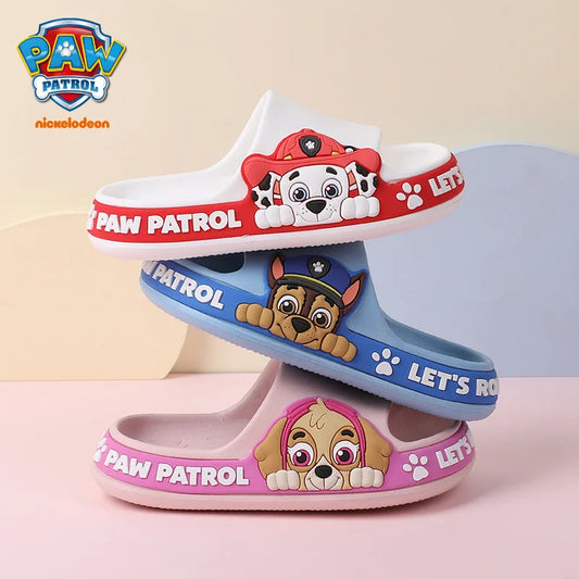 Cartoo Paw Patrol Bathroom Non-slip Children's Slippers Kawaii Boys Girls Puppy Patrol Chase Skye Figures One Word Drag Children