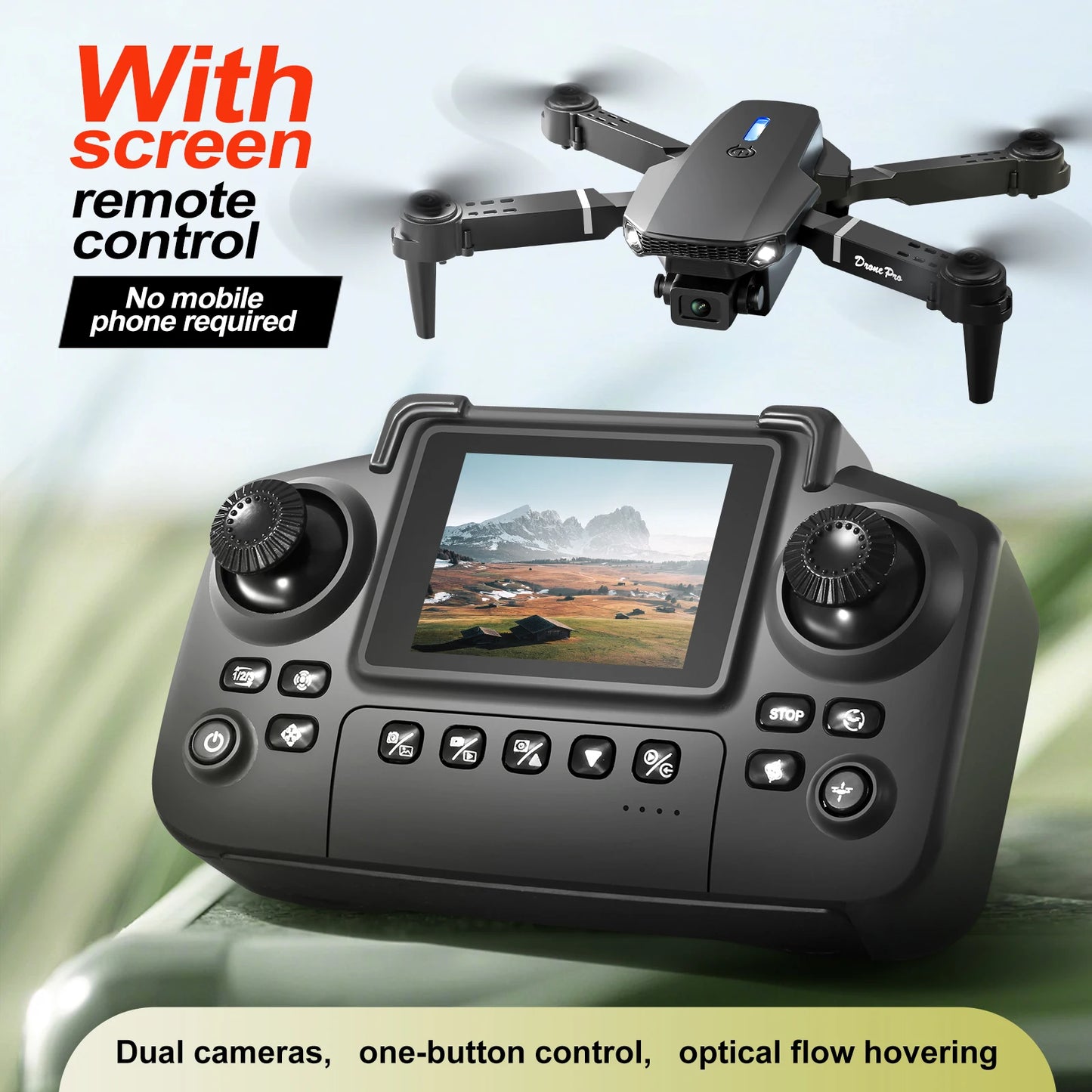 Dron aéreo E99 PRO con Control de pantalla, Avión de Control remoto con cámara Dual de alta definición, cuadricóptero plegable, regalo para niños