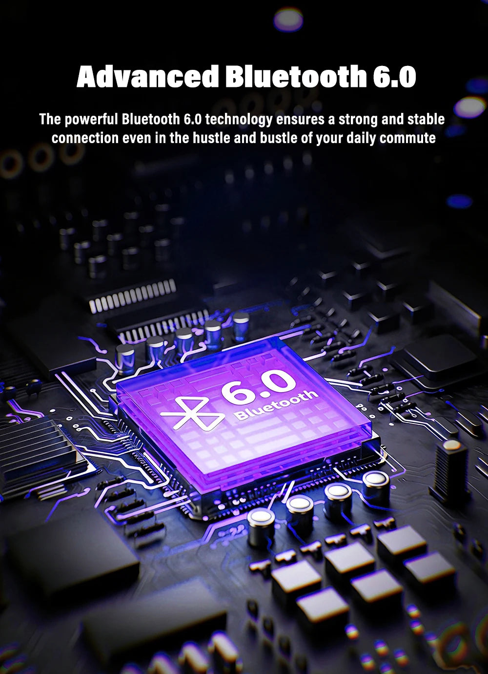Audífonos Bluetooth V6.0 HTC NE70, Audífonos Inalámbricos con Pantalla Táctil Inteligente, Audífonos con Traductor IA, Audífonos para Juegos, Bajos HD