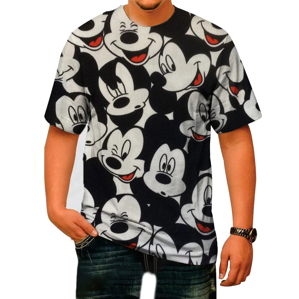 Mickey Mouse Men's T Shirt Disney Cartoon TShirts Male Summer Short Sleeve Couple T-shirt Cute Funny Tops Tee