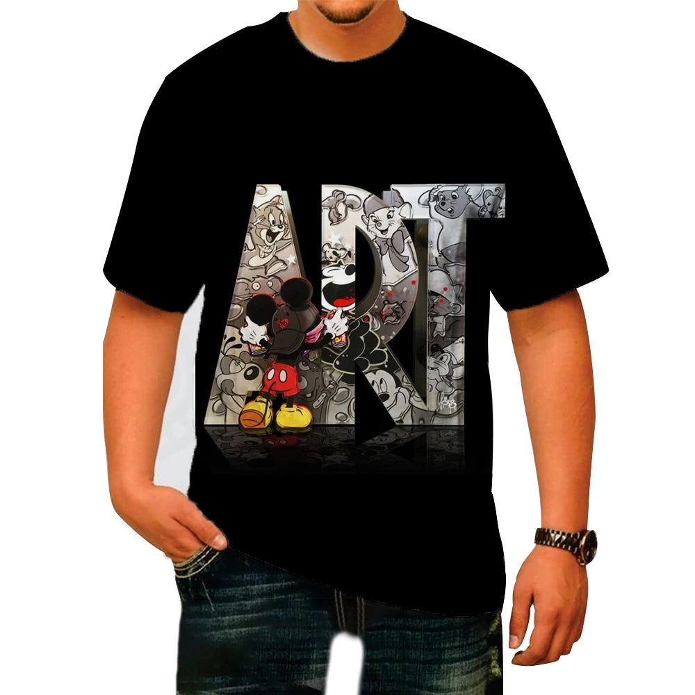 Mickey Mouse Men's T Shirt Disney Cartoon TShirts Male Summer Short Sleeve Couple T-shirt Cute Funny Tops Tee