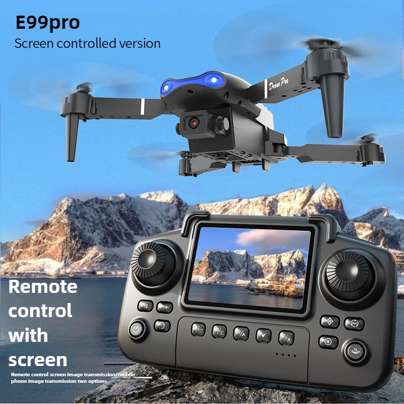 Dron aéreo E99 PRO con Control de pantalla, Avión de Control remoto con cámara Dual de alta definición, cuadricóptero plegable, regalo para niños