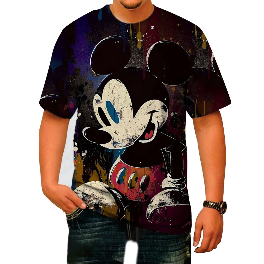 Mickey Mouse Men's T Shirt Disney Cartoon TShirts Male Summer Short Sleeve Couple T-shirt Cute Funny Tops Tee