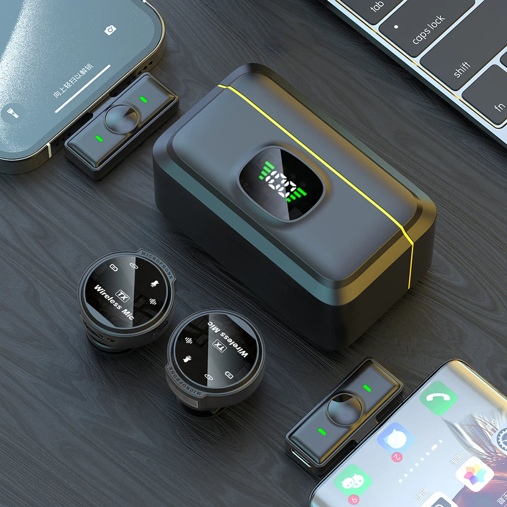 Wireless Lavalier Lapel Microphone USB-C /for iOS Interface Lapel Mic Noise Cancelling for Android Type-c Smartphone iPhone iPad