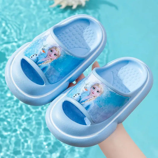 Disney Princess Elsa Children's Slippers Summer Girls frozen Indoor non-slip bath shoes kids Baby slipper