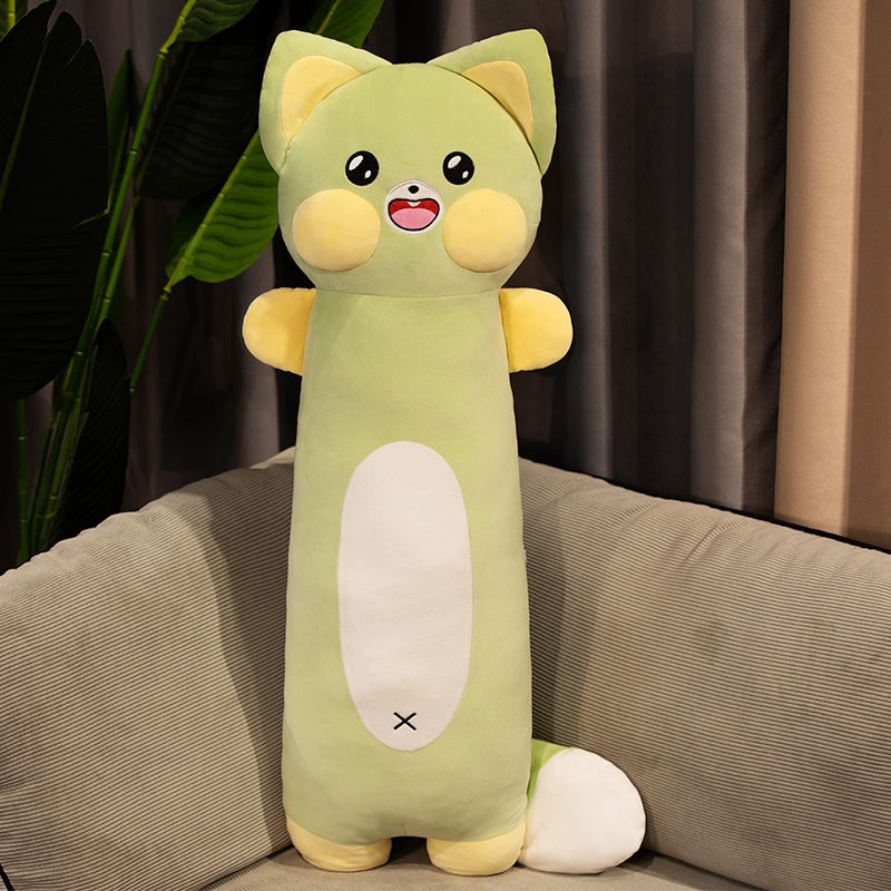 Cute Cat Plush Doll Soft Long Body Raccoon Pillow