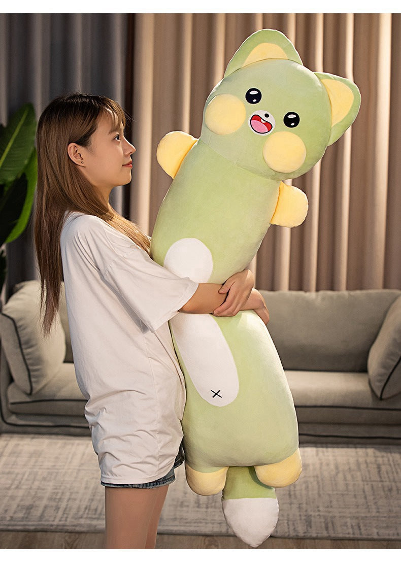 Cute Cat Plush Doll Soft Long Body Raccoon Pillow